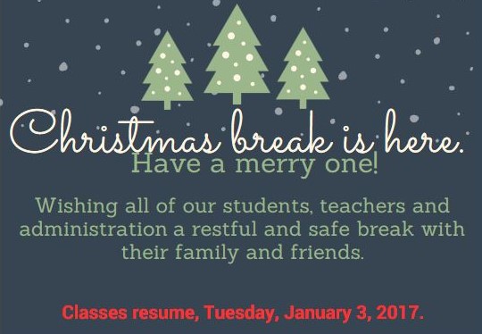 Christmas Break 12 19 1 2 Classes Resume On 1 3 17 Hc Blog